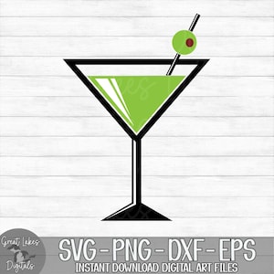 Martini - Instant Digital Download - svg, png, dxf, and eps files included! - Martini Glass, Alcohol, Dirty Martini, Olive