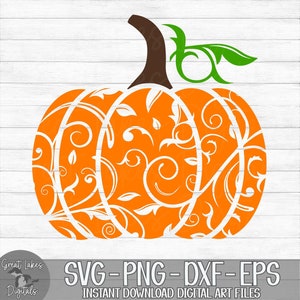 Pumpkin - Halloween, Fall, Autumn - Instant Digital Download - svg, png, dxf, and eps files included!