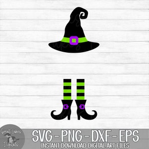 Halloween Witch Monogram - Instant Digital Download - svg, png, dxf, and eps files included! Witch Hat & Feet, Witch Legs