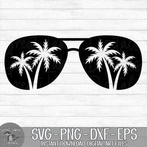 Palm Tree Sunglasses - Instant Digital Download - svg, png, dxf, and eps files included! Ocean, Tropical, Beach