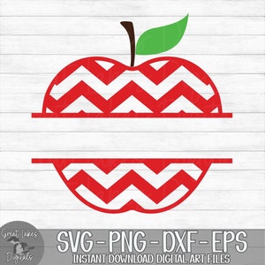 Chevron Apple Monogram - Back To School, Teacher - Instant Digital Download - svg, png, dxf, and eps files included!