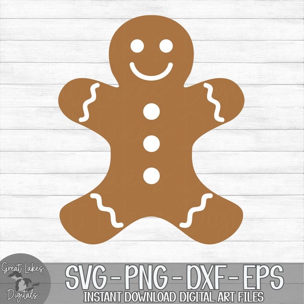 Gingerbread Man - Instant Digital Download - svg, png, dxf, and eps files included! Christmas, Gingerbread