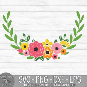 Colorful Flowers - Floral, Flourish, Accent, Border - Instant Digital Download - svg, png, dxf, and eps files included!
