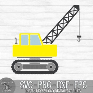 Crawler Crane - Instant Digital Download - svg, png, dxf, and eps files included! Construction Vehicle, Boy