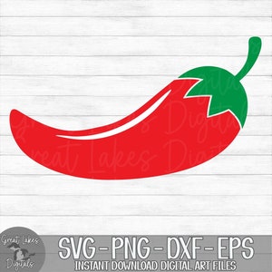 Chili Pepper - Hot Red Pepper - Instant Digital Download - svg, png, dxf, and eps files included!