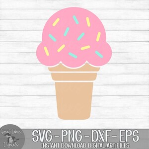 Ice Cream- Instant Digital Download - svg, png, dxf, and eps files included! Summer, Ice Cream Cone, Sprinkles