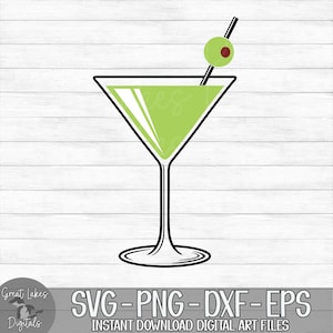 Martini - Instant Digital Download - svg, png, dxf, and eps files included! - Martini Glass, Alcohol, Dirty Martini, Olive