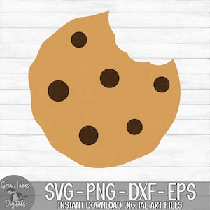 Biscotto con gocce di cioccolato - Download digitale istantaneo - inclusi file svg, png, dxf ed eps!