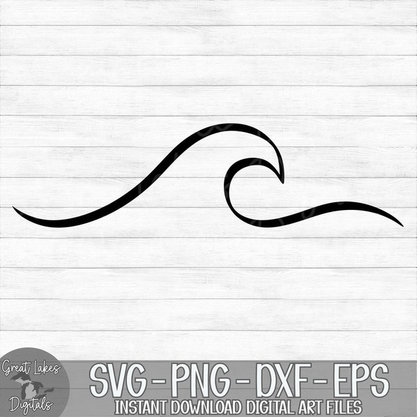 Wave - Instant Digital Download - svg, png, dxf, and eps files included! Tropical, Vacation, Ocean, Beach, Sea, Lake