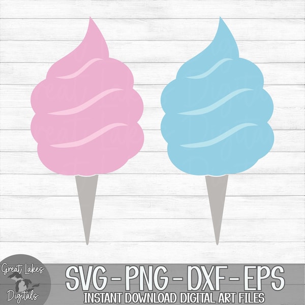 Pink and Blue Cotton Candy Bundle of 2! - Instant Digital Download - svg, png, dxf, and eps files included!