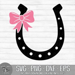 Horseshoe with Bow - Instant Digital Download - svg, png, dxf, and eps files included! Lucky, Equestrian, Girl
