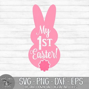 My First Easter - Instant Digital Download - svg, png, dxf, and eps files included! Pink Bunny, Cotton Tail, Baby Girl