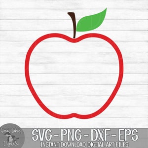 Apple - Back To School - Instant Digital Download - svg, png, dxf, and eps files included!