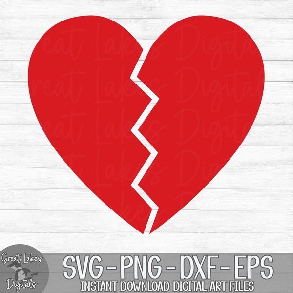 Broken Heart - Instant Digital Download - svg, png, dxf, and eps files included!