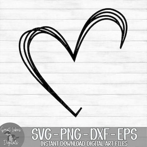 Heart - Instant Digital Download - svg, png, dxf, and eps files included! Hand Drawn, Scribble, Monogram, Name Frame