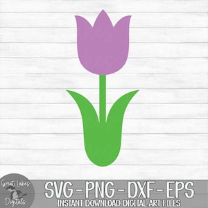 Tulip - Instant Digital Download - svg, png, dxf, and eps files included! Spring Flower, Tulip Flower
