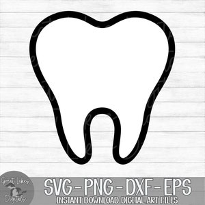 Tooth - Instant Digital Download - svg, png, dxf, and eps files included! Teeth, Dentist