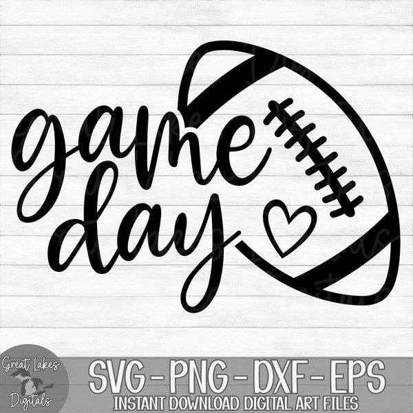 Game Day - Instant Digital Download - svg, png, dxf, and eps files included! Sports, Football