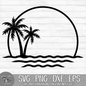 Palm Trees - Instant Digital Download - svg, png, dxf, and eps files included! Tropical, Vacation, Ocean, Beach