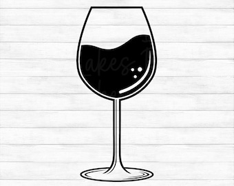 Copa de vino - Descarga digital instantánea: ¡archivos svg, png, dxf y eps incluidos!