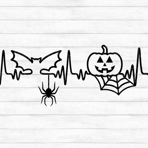 Halloween Heartbeat Instant Digital Download Svg Png Etsy