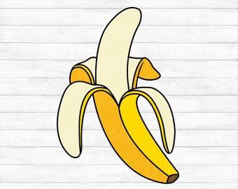Peeled Banana - Instant Digital Download - svg, png, dxf, and eps files included!
