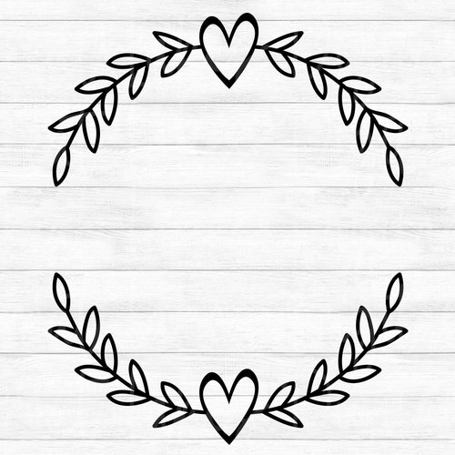 Laurel Heart Wreath Instant Digital Download Svg Png - Etsy