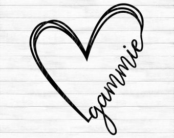 Gammie Heart - Instant Digital Download - svg, png, dxf, and eps files included! Gift Idea, Mother's Day