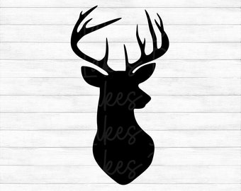 Deer Head, Buck - Instant Digital Download - svg, png, dxf, and eps files included!