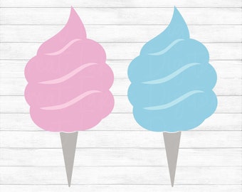 Pink and Blue Cotton Candy Bundle of 2! - Instant Digital Download - svg, png, dxf, and eps files included!