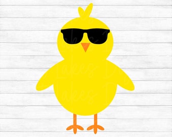 Easter Chick with Sunglasses - Instant Digital Download - svg, png, dxf, and eps files included!