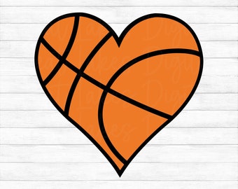 Basketball Heart Instant Digital Download Svg Png Dxf | Etsy