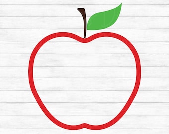 Apple - Back To School - Instant Digital Download - svg, png, dxf, and eps files included!