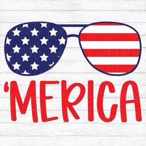 4th of July Sunglasses, &#39;Merica, America, Red White & Blue, USA - Instant Digital Download - svg, png, dxf, and eps files included!
