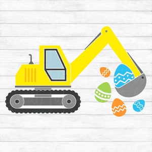 Easter Excavator - Instant Digital Download - svg, png, dxf, and eps files included! Construction, Digger, Boy