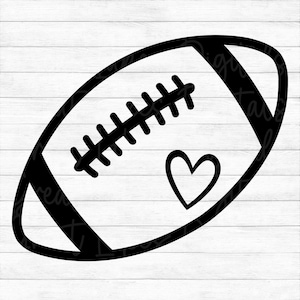 Football with Heart - Instant Digital Download - svg, png, dxf, and eps files included!