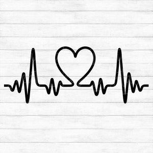 Heartbeat - Nurse, Doctor, Lifeline, EKG - Instant Digital Download - svg, png, dxf, and eps files included!