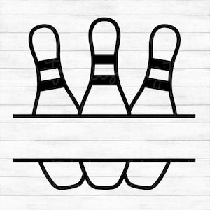 Bowling Split Monogram - Instant Digital Download - svg, png, dxf, and eps files included! Name Frame, Bowling Pins