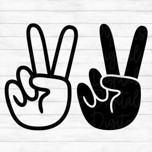Peace Hand - Instant Digital Download - svg, png, dxf, and eps files included! Peace Hand Signs, Signals, Bundle of 2!