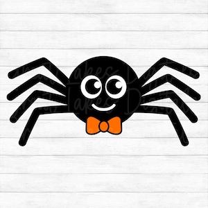 Spider - Instant Digital Download - svg, png, dxf, and eps files included! Halloween, Cute Spider, Boy, Bow