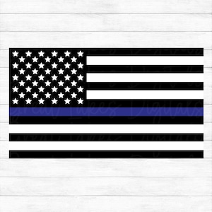 Police Flag - Thin Blue Line, American Flag - Instant Digital ...