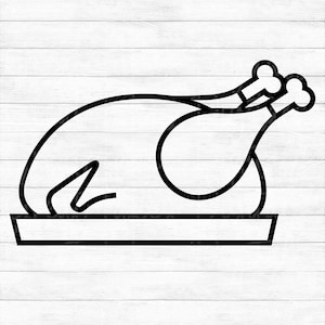 Thanksgiving Turkey - Instant Digital Download - svg, png, dxf, and eps files included! Cooked Turkey, Dinner, Plate