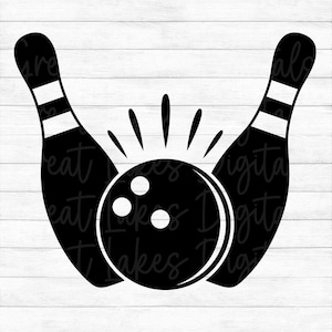 Bowling Ball & Pins - Instant Digital Download - svg, png, dxf, and eps files included! Bowling Split, Split Pins