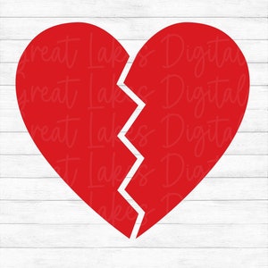 Broken Heart - Instant Digital Download - svg, png, dxf, and eps files included!