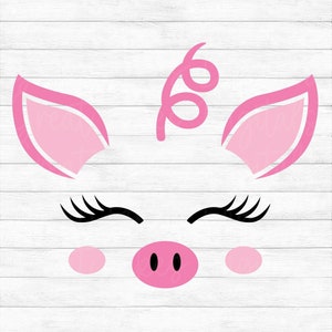 Pig Face - Instant Digital Download - svg, png, dxf, and eps files included! Farm Animals, Farm Pig, Cute Pig Face