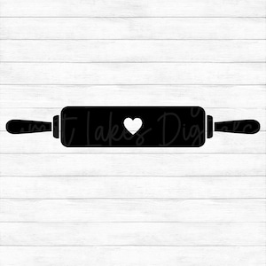 Rolling Pin with Heart - Instant Digital Download - svg, png, dxf, and eps files included! Baker, Baking, Kitchen, Cooking