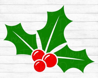 Christmas Holly - Instant Digital Download - svg, png, dxf, and eps files included! Holly, Winter, Holly Berry, Leaves