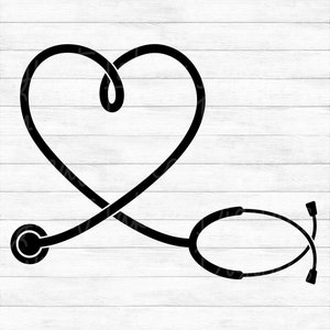 Stethoscope Heart - Nursing, Nurse, Stethoscope - Instant Digital Download - svg, png, dxf, and eps files included!