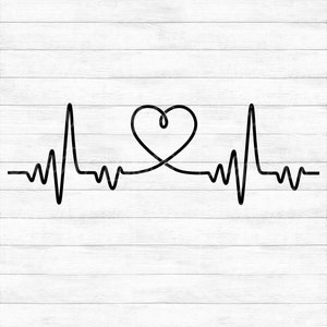 Heartbeat - Nurse, Doctor, Lifeline, EKG - Instant Digital Download - svg, png, dxf, and eps files included!