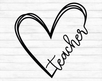 Download Teacher Heart Svg Etsy